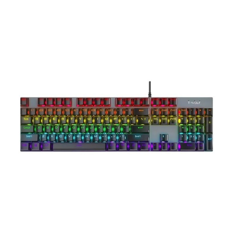 Clavier Gamer Filaire T-WOLF T17 QWERTY RGB Clavier Gamer Filaire T-WOLF T17 QWERTY RGB