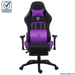 CHAISE GAMING DOWINX - LS6670 - PURPLE - AVEC FONCTION MASSAGE ET REPOSE PIED