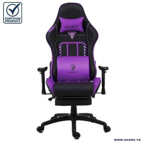 CHAISE GAMING DOWINX - LS6670 - PURPLE - AVEC FONCTION MASSAGE ET REPOSE PIED