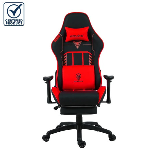 CHAISE GAMING DOWINX - LS6670 - ROUGE - AVEC FONCTION MASSAGE ET REPOSE PIED