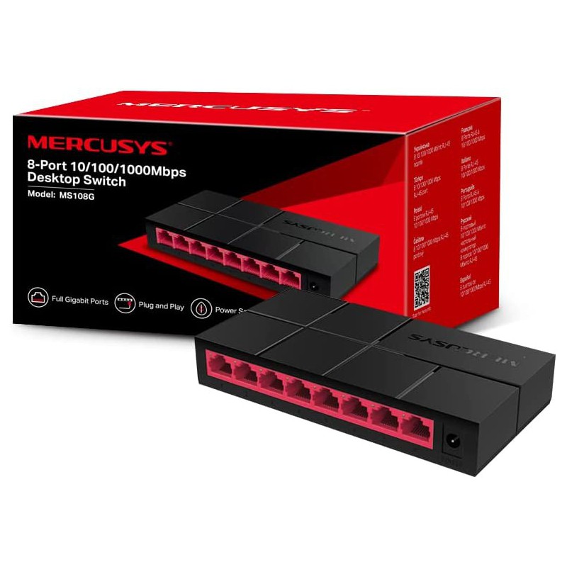 SWITCH DE BUREAU 8 PORTS MERCUSYS MS108G / 10/100/1000 MBPS SWITCH DE BUREAU 8 PORTS MERCUSYS MS108G / 10/100/1000 MBPS