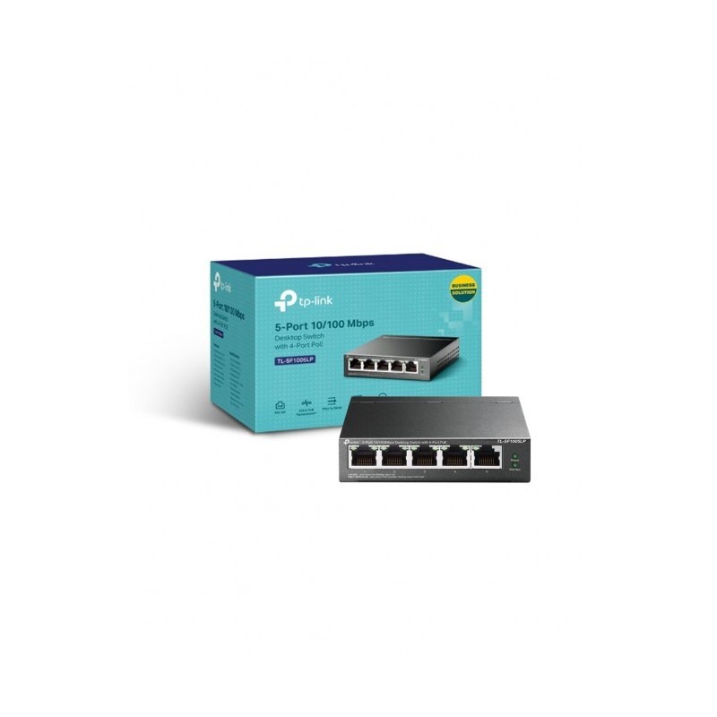 Switch de Bureau TP-Link TL-SF1005LP 5 Ports 10/100 Mbps avec 4 ports PoE Switch de Bureau TP-Link TL-SF1005LP 5 Ports 10/100 Mbps avec 4 ports PoE