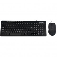 ENSEMBLE CLAVIER ET SOURIS FILAIRES USB CROWN CMMK-405 / NOIR
