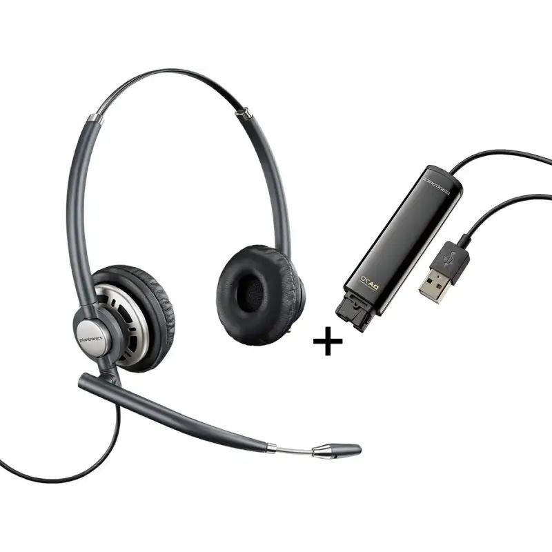 Casque Plantronics EncorePro HW720 + Adaptateur Poly DA80 USB Casque Plantronics EncorePro HW720 + Adaptateur Poly DA80 USB