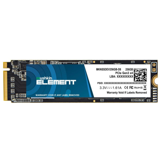 DISQUE DUR SSD INTERNE M.2 (2280) PCIE GEN3 X4 MUSHKIN ELEMENT / 256 GO DISQUE DUR SSD INTERNE M.2 (2280) PCIE GEN3 X4 MUSHKIN ELEMENT / 256 GO