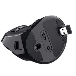 Souris sans Fil Trust Voxx Rechargeable Verticale Avec Affichage Numérique- Noir