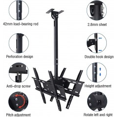 Support Plafond Multifonction pour téléviseur à Double écran