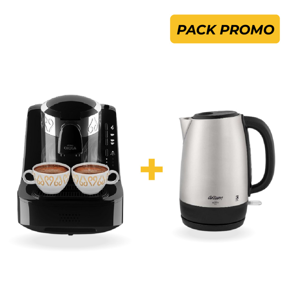 Pack ARZUM Cafetière turque white chrome + Bouilloire INOX