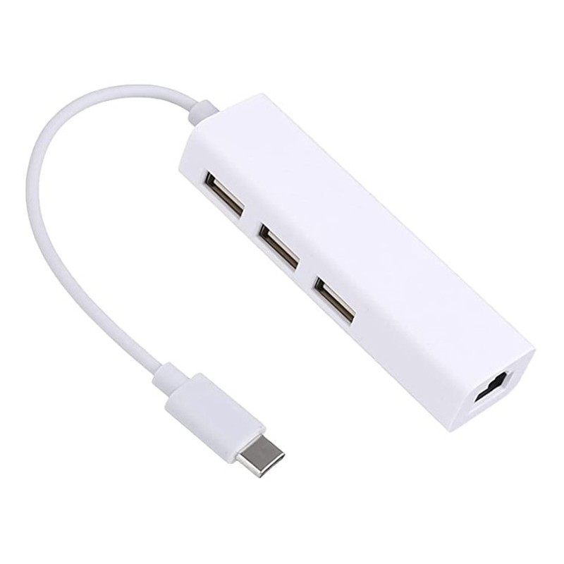 Adaptateur Type-C Vers RJ45 + Hub 3 Ports USB Adaptateur Type-C Vers RJ45 + Hub 3 Ports USB