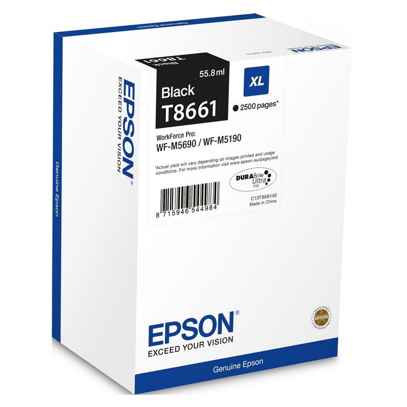 Cartouche d’encre Originale Epson T8661 C13T866140 / Noir Cartouche d’encre Originale Epson T8661 C13T866140 / Noir