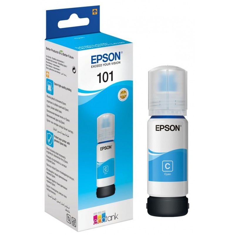 Bouteille d’encre Originale Epson EcoTank 101 / Cyan Bouteille d’encre Originale Epson EcoTank 101 / Cyan