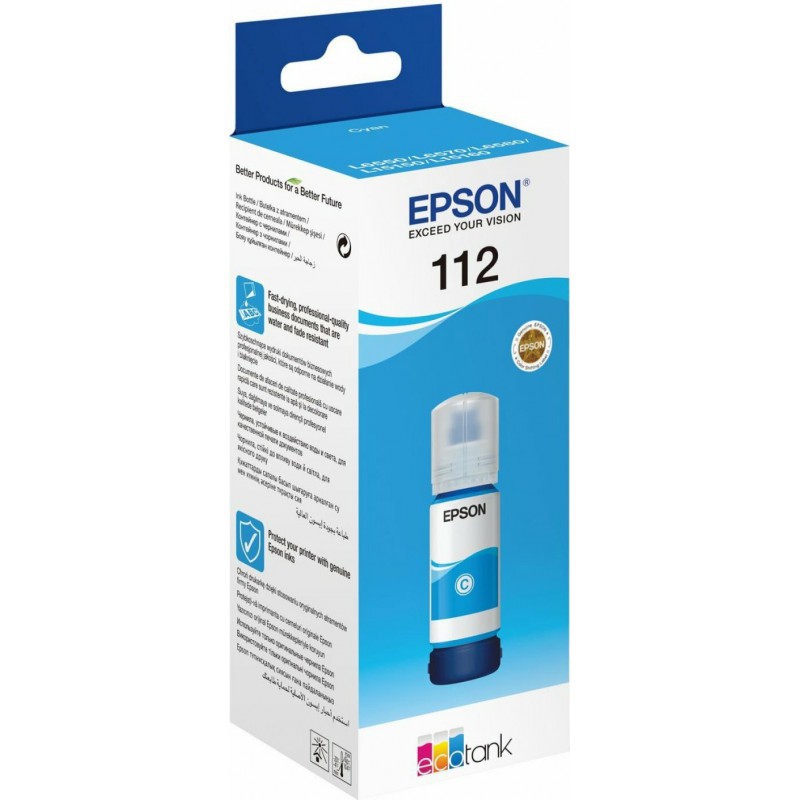 Bouteille d’encre Originale Epson EcoTank 112 / Cyan Bouteille d’encre Originale Epson EcoTank 112 / Cyan