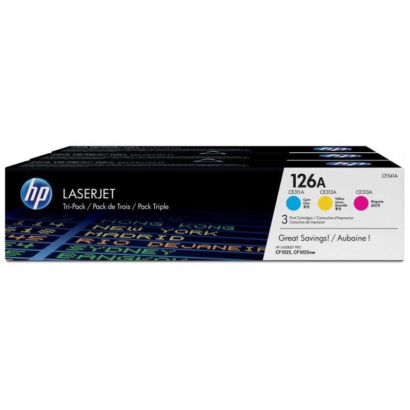 PACK DE 3 TONER ORIGINAL HP 126A / COULEURS PACK DE 3 TONER ORIGINAL HP 126A / COULEURS
