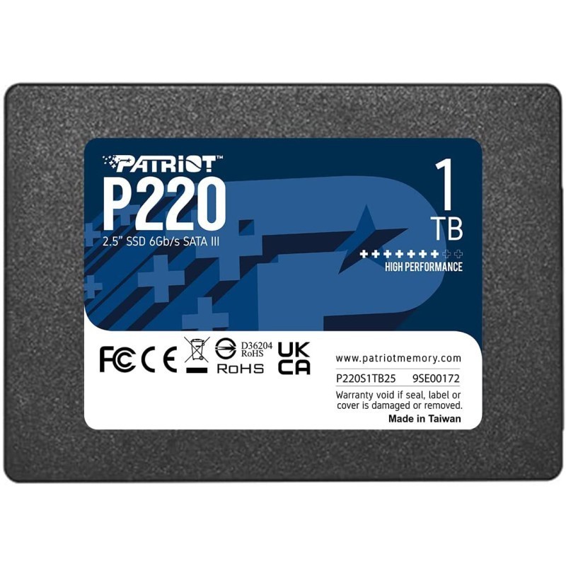 Disque Dur Interne Patriot SSD P220 SATA III 2.5 / 1 To Disque Dur Interne Patriot SSD P220 SATA III 2.5 / 1 To