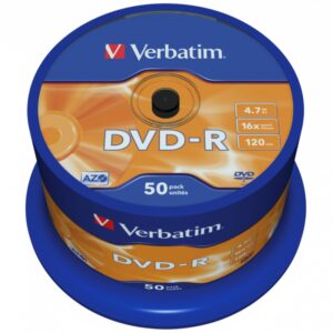 Paquet de 50 disques DVD-R Argent mat Verbatim