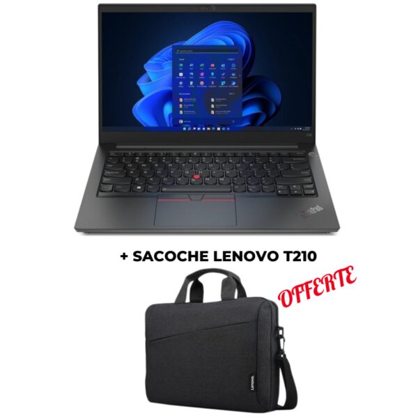 Pc Portable Lenovo ThinkPad E14 Gen 4 / i5-1235U / 8 Go + SACOCHE Lenovo T210 Offerte